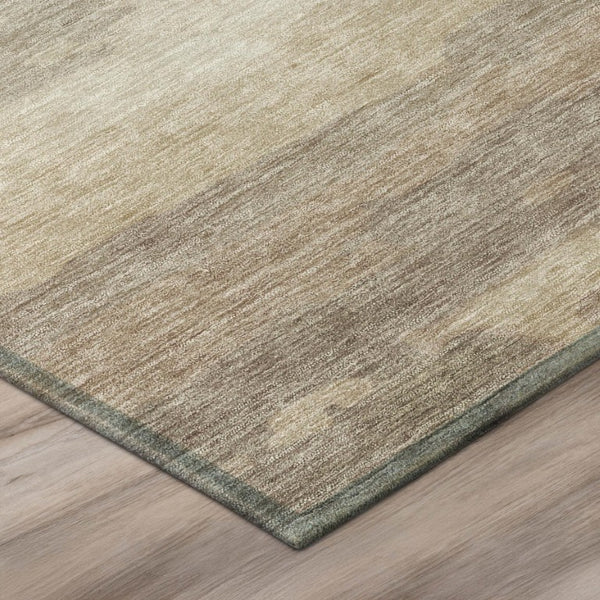 5x8 Beige Brown Abstract Polyester Area Rug Stain Resistant for Indoor Outdoor Use