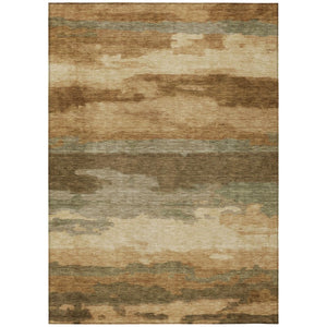 HomeRoots 5x8 Abstract Copper Orange Polyester Washable Rug for Indoor Outdoor Living Spaces 745895