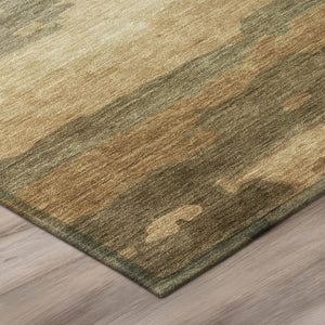 5x8 Abstract Copper Orange Polyester Washable Rug for Indoor Outdoor Living Spaces