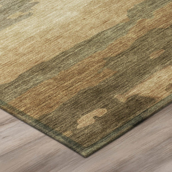 5x8 Abstract Copper Orange Polyester Washable Rug for Indoor Outdoor Living Spaces