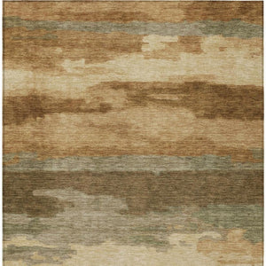 8 X 10 Abstract Copper Orange Polyester Area Rug Washable for Patio or Living Room