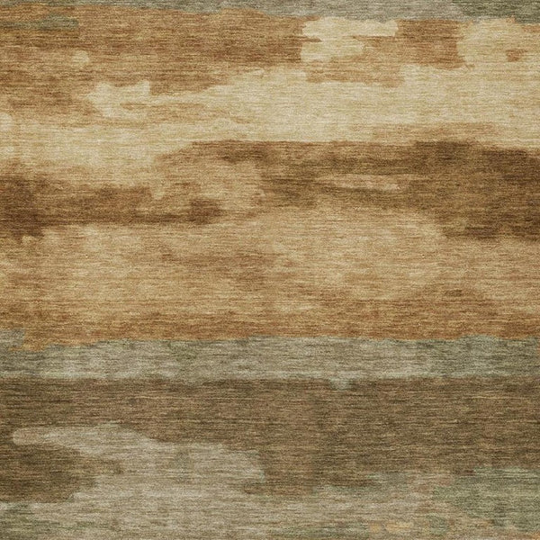 9 X 12 Copper Orange Abstract Polyester Washable Rug for Indoor Outdoor Spaces
