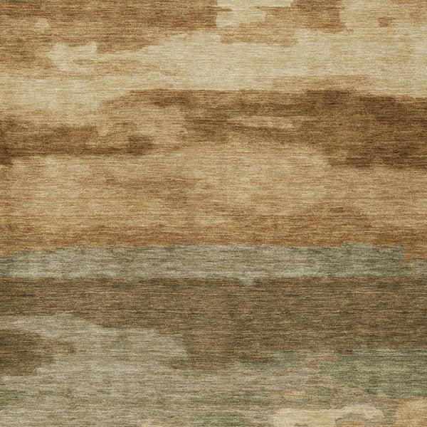 9 X 12 Copper Orange Abstract Polyester Washable Rug for Indoor Outdoor Spaces