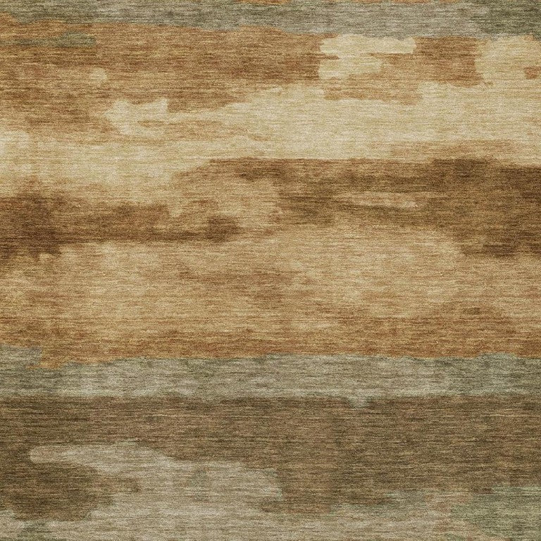 HomeRoots 10 X 14 Abstract Copper Orange Polyester Washable Rug for Patio or Living Room 745899