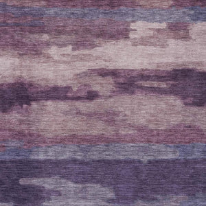 5x8 Abstract Indoor Outdoor Rug Stain Resistant Polyester Eggplant Purple Washable