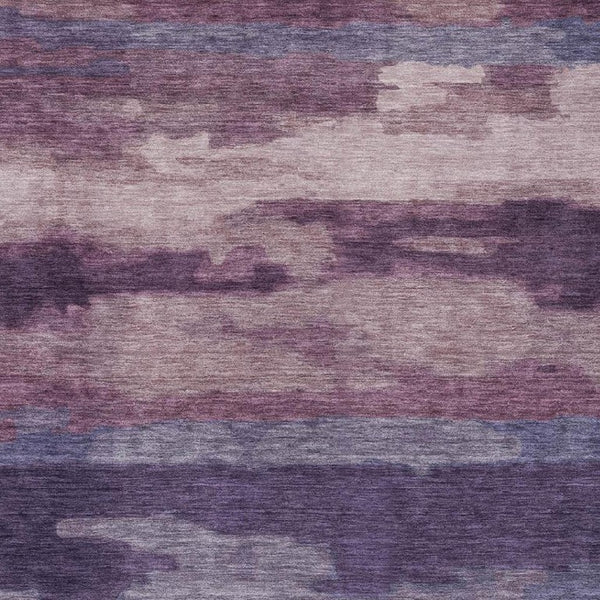 5x8 Abstract Indoor Outdoor Rug Stain Resistant Polyester Eggplant Purple Washable