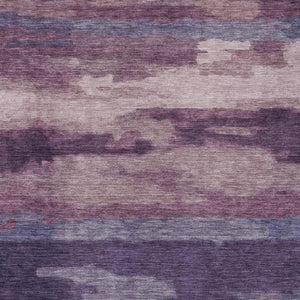 5x8 Abstract Indoor Outdoor Rug Stain Resistant Polyester Eggplant Purple Washable