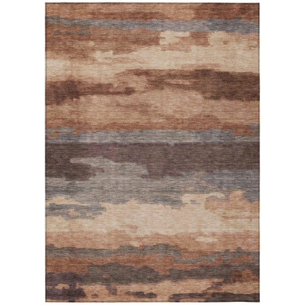 HomeRoots 5x8 Abstract Geometric Polyester Area Rug Washable Stain Resistant Indoor Outdoor Patio 745913