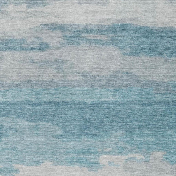 8 Ft X 10 Ft Sky Blue Abstract Polyester Area Rug Washable for Indoor Outdoor Use