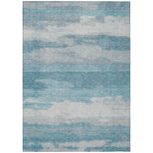 HomeRoots 9 X 12 Abstract Polyester Area Rug Washable Stain Resistant Indoor Outdoor Blue 745922