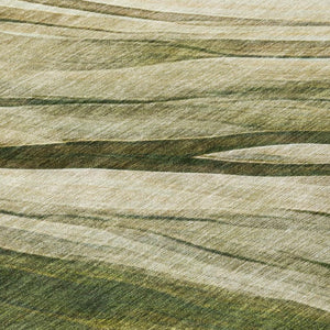 5 X 8 Abstract Green Polyester Area Rug Washable for Indoor Outdoor Spaces