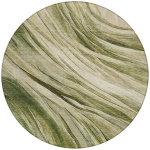 8 Foot Round Abstract Polyester Area Rug Washable for Patio Porch and Family Room