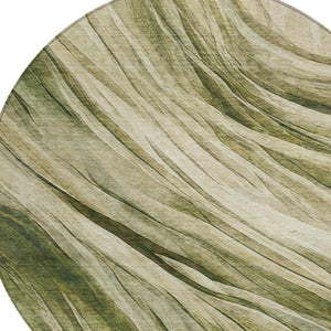 8 Foot Round Abstract Polyester Area Rug Washable for Patio Porch and Family Room