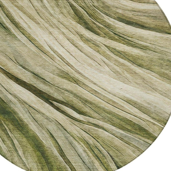 8 Foot Round Abstract Polyester Area Rug Washable for Patio Porch and Family Room
