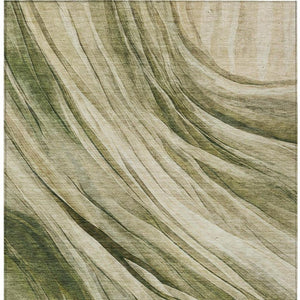 9 X 12 Sage Abstract Polyester Area Rug Washable Stain Resistant Indoor Outdoor