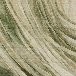 10 X 14 Abstract Green Polyester Area Rug Washable for Patio Porch and Living Room
