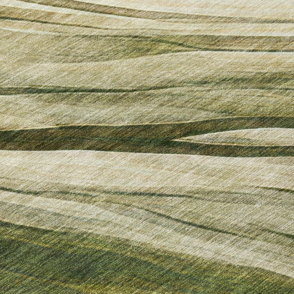 10 X 14 Abstract Green Polyester Area Rug Washable for Patio Porch and Living Room