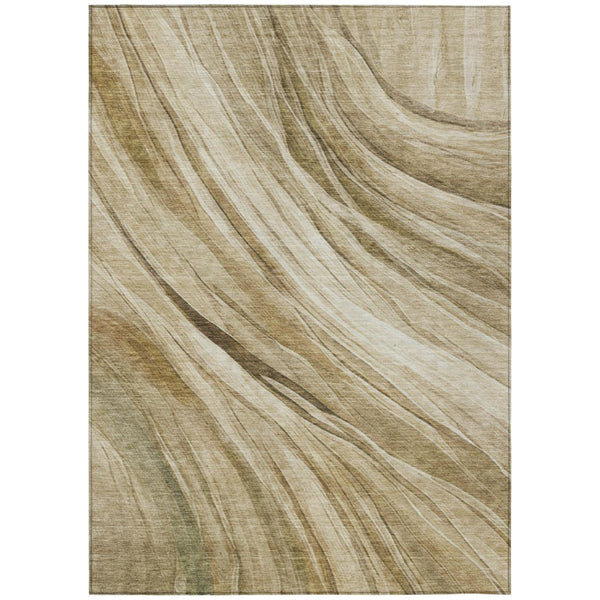 HomeRoots 5 X 8 Abstract Beige Brown Polyester Indoor Outdoor Rug Stain Resistant Easy Care 745937