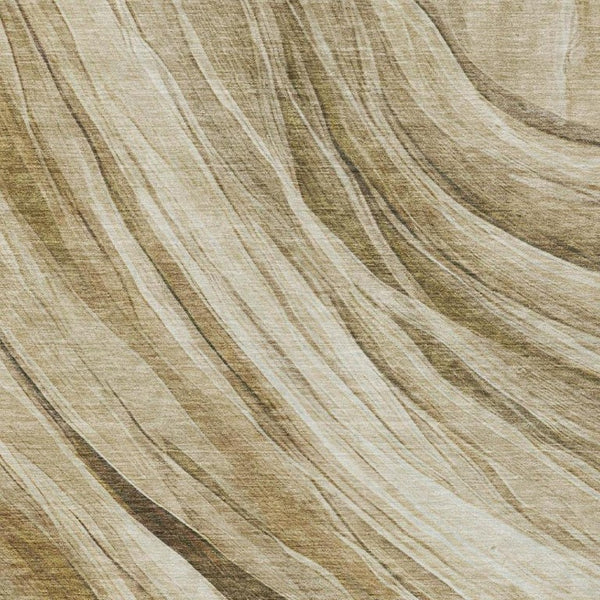 5 X 8 Abstract Beige Brown Polyester Indoor Outdoor Rug Stain Resistant Easy Care