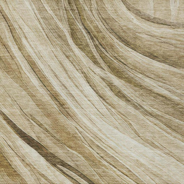 5 X 8 Abstract Beige Brown Polyester Indoor Outdoor Rug Stain Resistant Easy Care