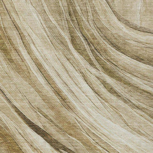5 X 8 Abstract Beige Brown Polyester Indoor Outdoor Rug Stain Resistant Easy Care