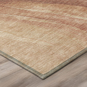 8 Foot Round Abstract Blush Polyester Washable Rug for Patio Kitchen or Family Room