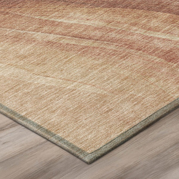 8 Foot Round Abstract Blush Polyester Washable Rug for Patio Kitchen or Family Room