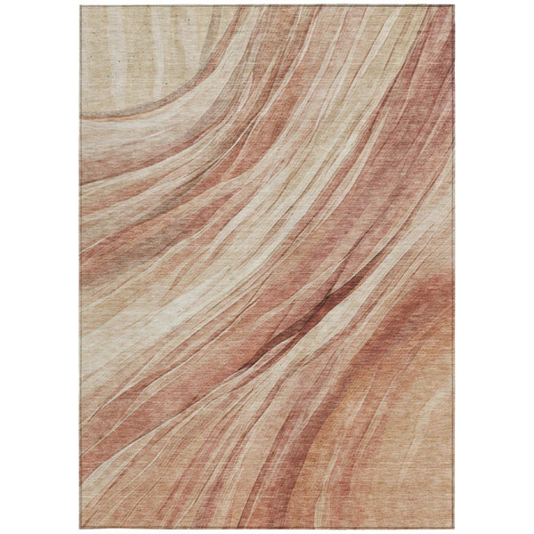 8x10 Blush Pink Abstract Polyester Area Rug Washable Indoor Outdoor Patio Living