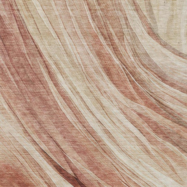 9 X 12 Blush Pink Abstract Polyester Area Rug Washable for Patio or Living Room