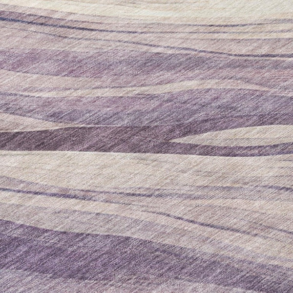 5x8 Lavender Purple Abstract Polyester Area Rug Washable for Patio or Living Room