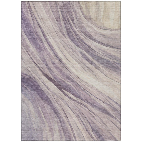 HomeRoots 9 X 12 Abstract Lavender Polyester Area Rug Washable Stain Resistant Indoor Outdoor 745964
