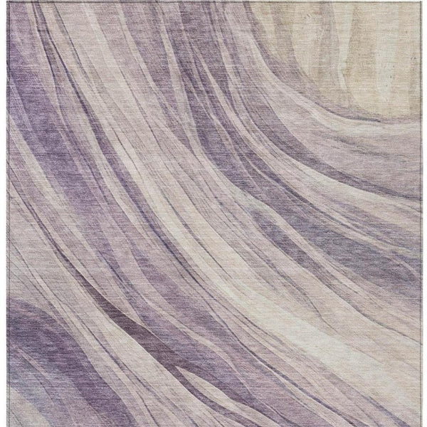 9 X 12 Abstract Lavender Polyester Area Rug Washable Stain Resistant Indoor Outdoor