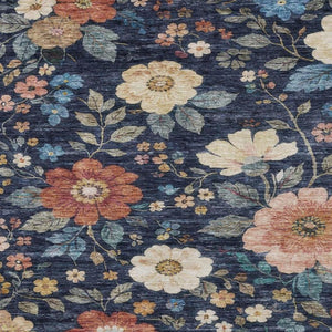 5x8 Floral Polyester Area Rug Washable Stain Resistant Indoor Outdoor Living Patio