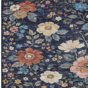 5x8 Floral Polyester Area Rug Washable Stain Resistant Indoor Outdoor Living Patio