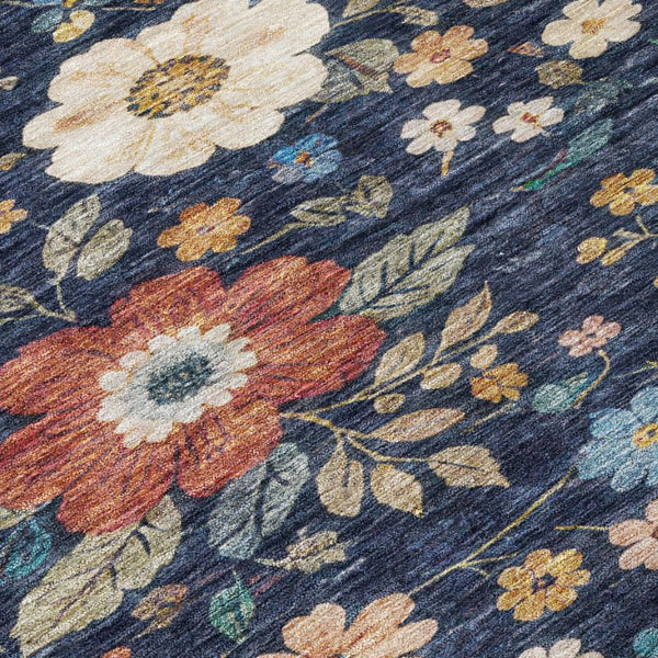 5x8 Floral Polyester Area Rug Washable Stain Resistant Indoor Outdoor Living Patio