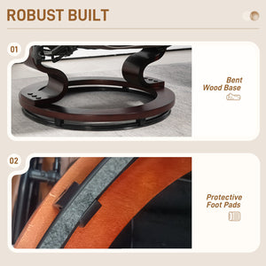 English Elm HOMCOM PU Leather Recliner with Ottoman — Swivel High Back Armchair, 135° Adjustable, Plush Padding Brown W2225P217432