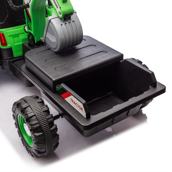 English Elm 24v Kids Electric Tractor with Swappable Construction Attachments and Parent Remote W1578P230013