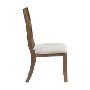 English Elm Contemporary Farmhouse Extendable Dining Set Birch Wood Seats Six Light Brown Finish B011S02464