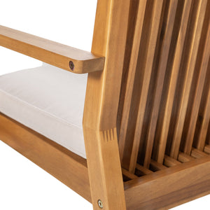 English Elm Christopher Knight Home® - Patio Acacia Wood Dining Chairs Set of 2 with Waterproof Cushions, Ergonomic Armrests, 400 lb Capacity Beige,Natural N779P234497N