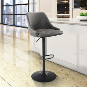 OSP Home Furnishings Sylmar Height Adjustable Stool Charcoal