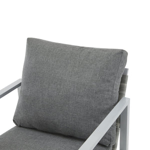 English Elm Christopher Knight Home® - [Set Of 2] Silver Aluminum Lounge Chairs With Plush Cushions & Chic Rope Accents For Modern Spaces N767P237034W_2