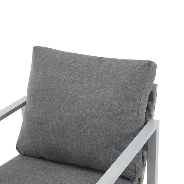 English Elm Christopher Knight Home® - [Set Of 2] Silver Aluminum Lounge Chairs With Plush Cushions & Chic Rope Accents For Modern Spaces N767P237034W_2