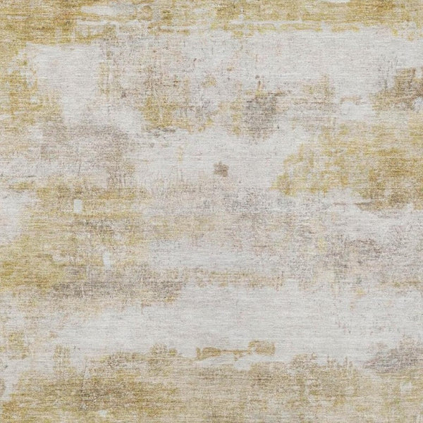 8 X 10 Gold Linen Abstract Polyester Area Rug Stain Resistant for Patio or Living Room