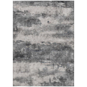 10 X 14 Abstract Gray Polyester Area Rug Washable Stain Resistant Indoor Outdoor