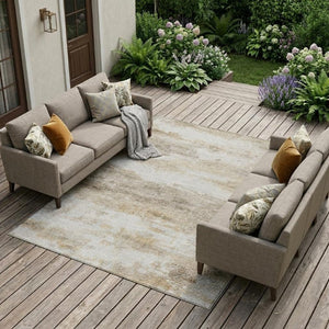 8 X 10 Abstract Polyester Area Rug Stain Resistant for Indoor Outdoor Spaces