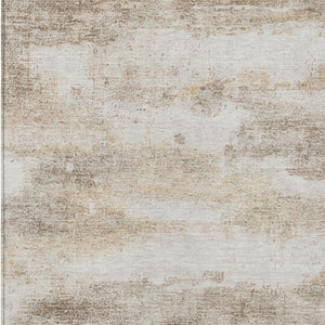 10 X 14 Khaki Brown Abstract Polyester Area Rug Stain Resistant Indoor Outdoor