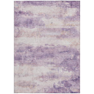 5x8 Abstract Lavender Purple Washable Polyester Rug for Patio Porch or Living Room