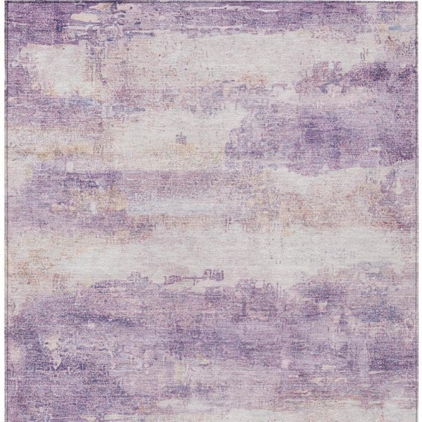 5x8 Abstract Lavender Purple Washable Polyester Rug for Patio Porch or Living Room