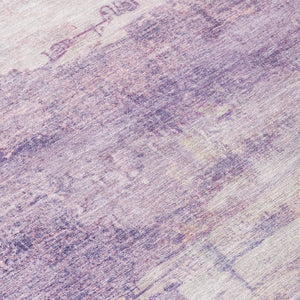 5x8 Abstract Lavender Purple Washable Polyester Rug for Patio Porch or Living Room