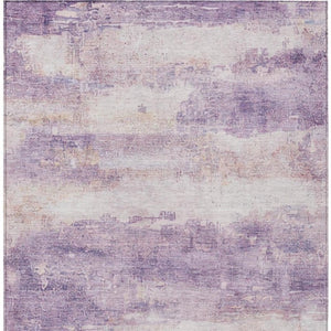 5x8 Abstract Lavender Purple Washable Polyester Rug for Patio Porch or Living Room